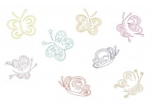 Stickserie - Butterflies LineArt